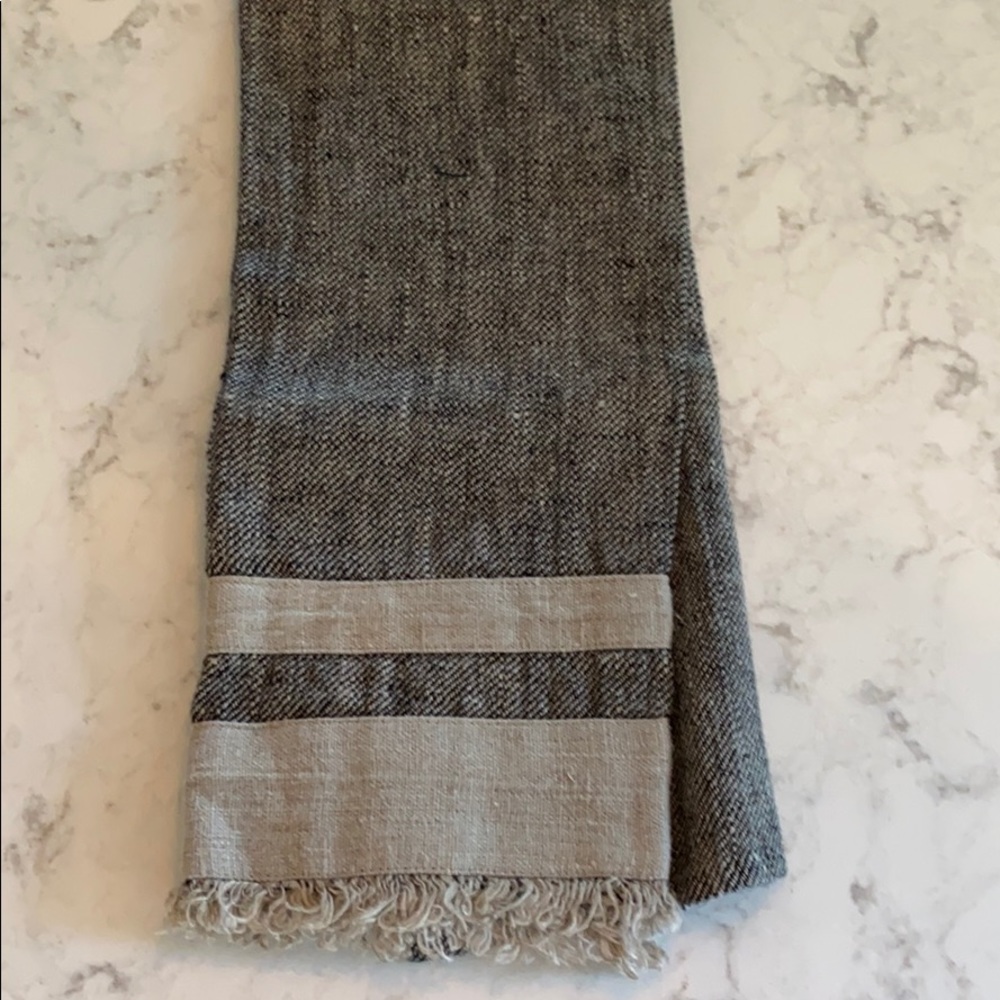 NEW Rug & Weave Charcoal Linen Hand Towel